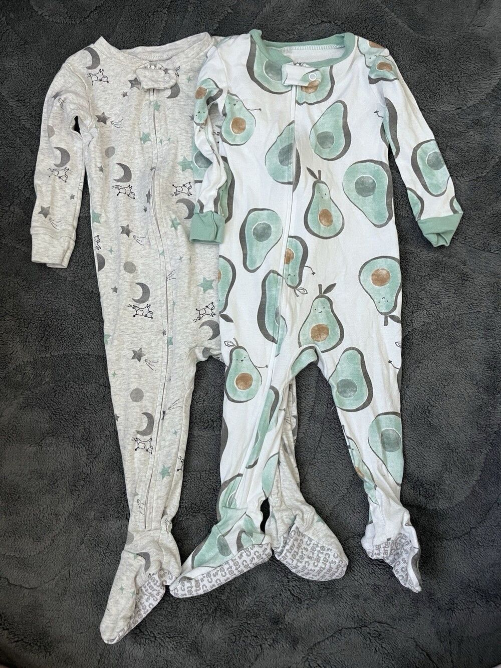 Simple Joys by Carter's 12M 2pc Footed Zip Cotton Knit Sleepers